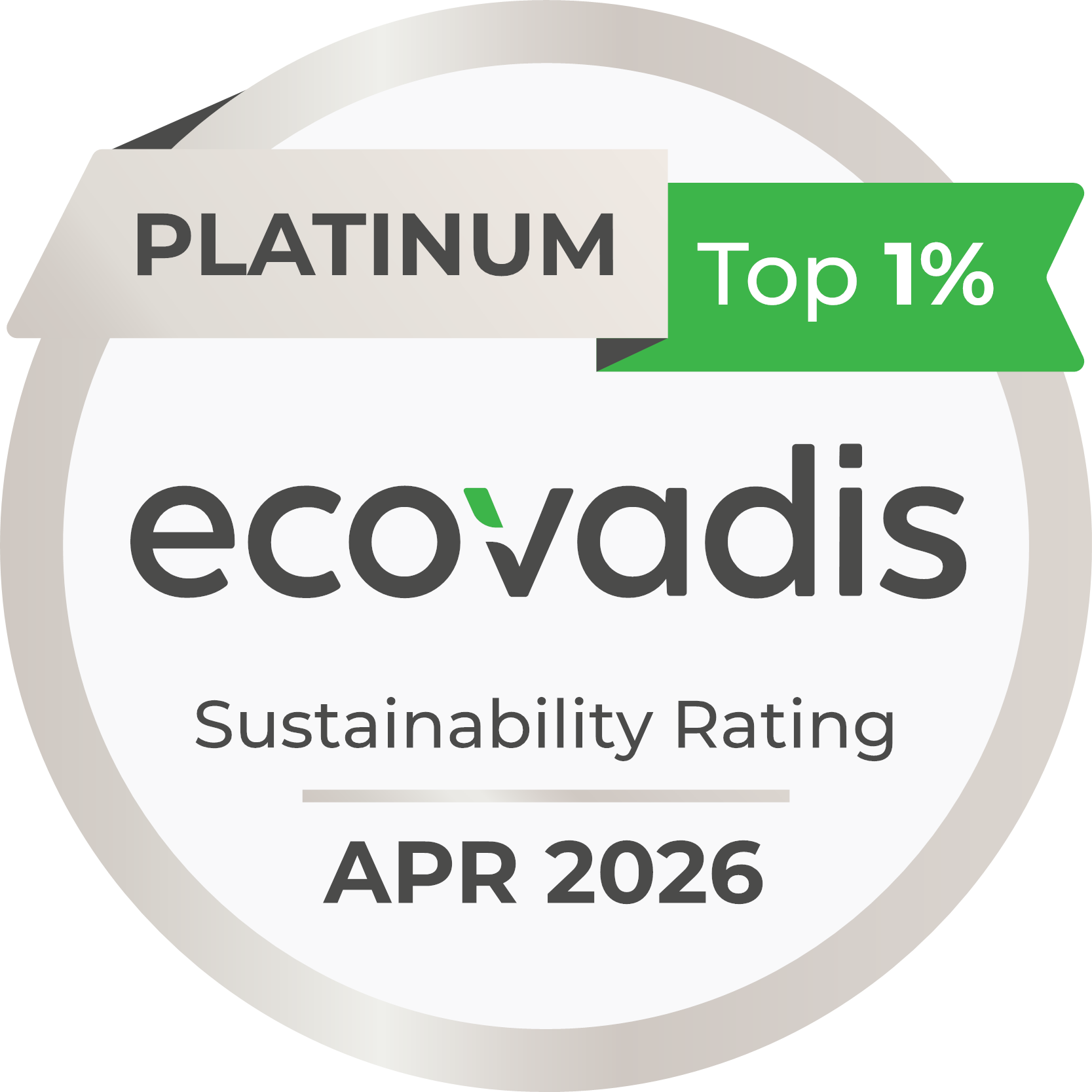 logo Ecovadis Platinum Top 1% Sustainability Rating